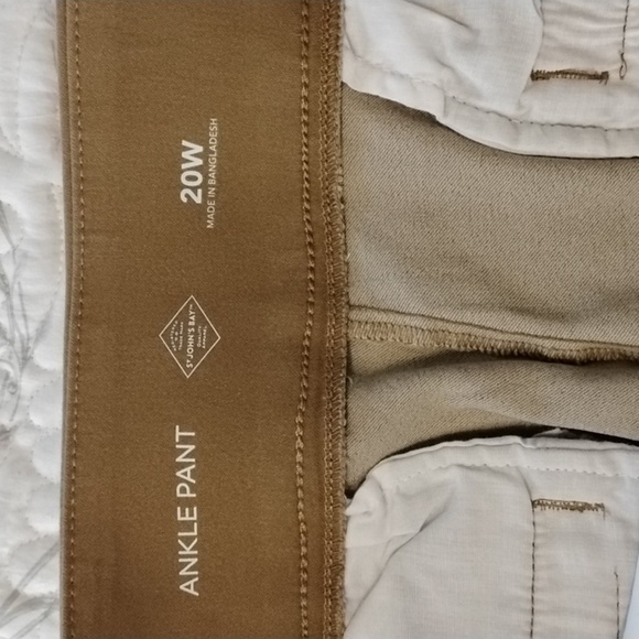 St. John's Bay Woman's Hillcrest Tan Ankle Pants, Size: 20W, NWT - Picture 3 of 10